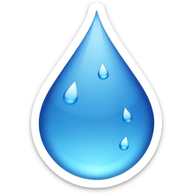 A blue water droplet emoji, simple and clear. sticker