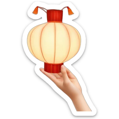 a Chinese lantern in the hands of a Chinese schoolgirl sticker