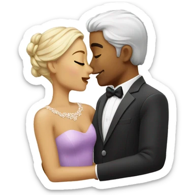 romantic kiss in formal attire sticker
