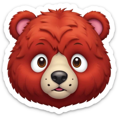 red bear face sticker