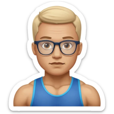 athlete with eyeglass sticker