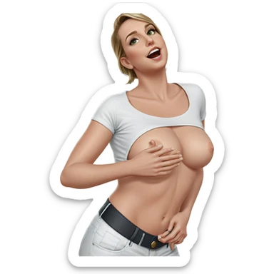 girl in white shirt outdoors sticker