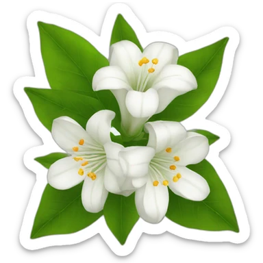 White bell flower sticker