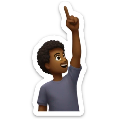 Me holding my index finger to the sky with fireworks going off behind me sticker