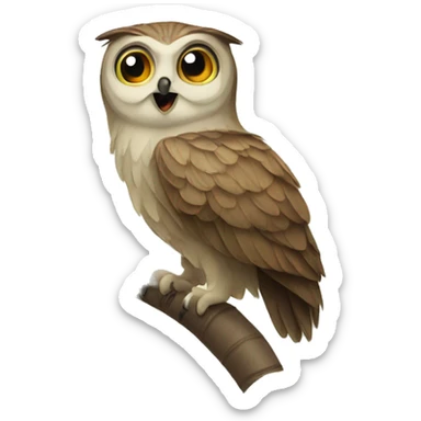 owl with palm tree sticker