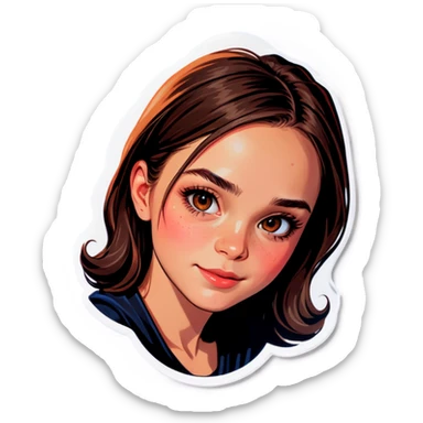 realistic portrait of girl sticker