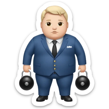 Man in a suit with bdsm gear, chubby white guy sticker