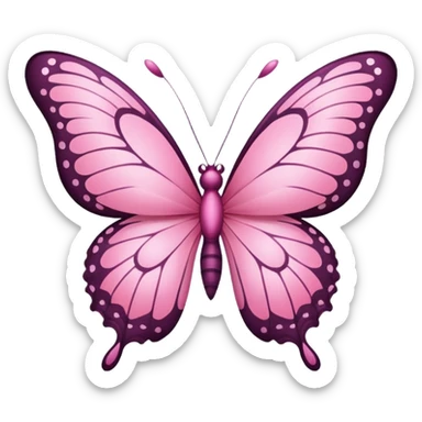 Un papillon rose sticker