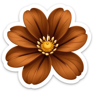 Brown flower emoji in small size sticker