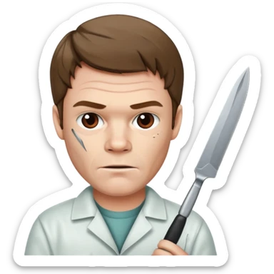 dexter Morgan with scalpel knife sticker