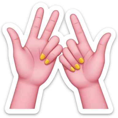 2D yellow pinky-promise/Pinky swear/ pinky handshake gesture emoji, bold outline, transparent 1024×1024. sticker