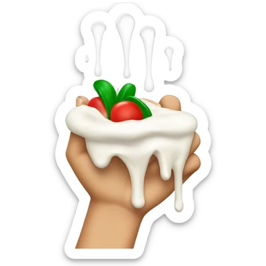 mayo dripping off of hand sticker