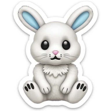 Emoji d'une peluche lapin squelette sticker