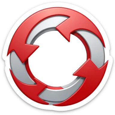 Prompt 15: "Is your backup plan."
Graphic: 🔄 Refresh/loop arrows icon (white with red highlights).
Animation: Arrows rotate smoothly.
Background: Transparent. sticker