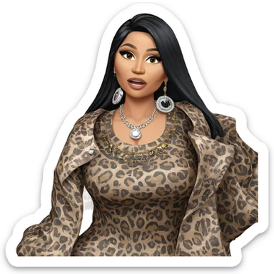 girl with black hair and jewelry sticker