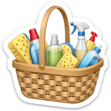 cleaning basket with nuteral color sticker