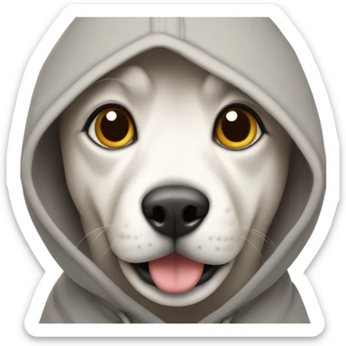 Dog wering a hodue  sticker