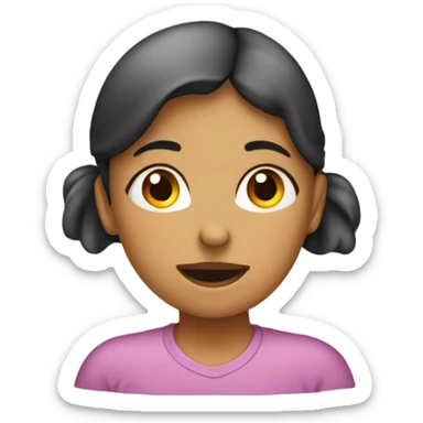 Girl cupping her ear to indicate she’s listening  sticker