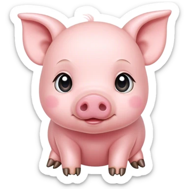 Сute baby pig with small  extension  sticker