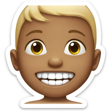 baby smiling with first single teeth in mouth sticker