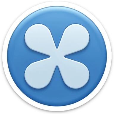 White tickmark inside a blue circle sticker