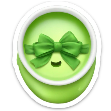 Cute green tea with bows sticker