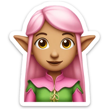 Cute girl elf wearing pink  sticker