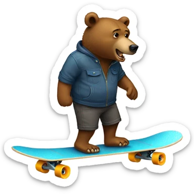 a bear eat a skate board sticker