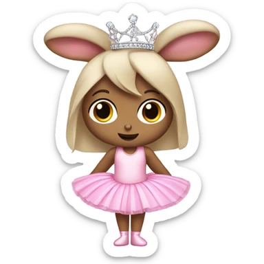 rabbit with ballet costume sticker