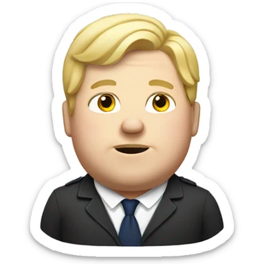 fat british man with blond hair sticker