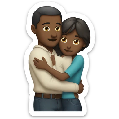 Man and woman hugging sticker