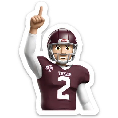 Johnny manziel in a Texas a&m maroon uniform holding up one thumb  sticker