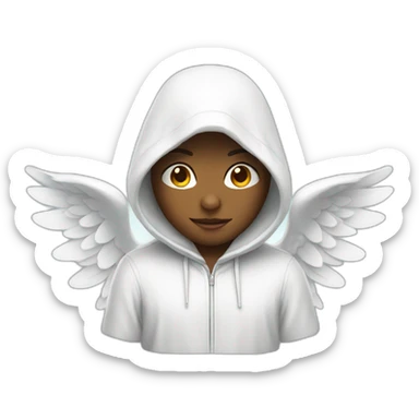 angel with hood halo sticker