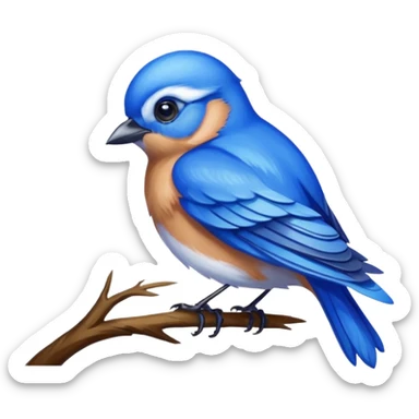 a bluebird emoji in an oil painting style sticker