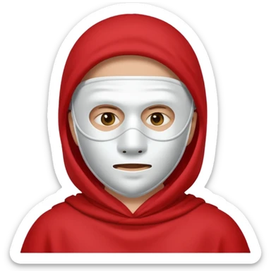 Emoji de la película La casa de papel máscara y la ropa rojo sticker