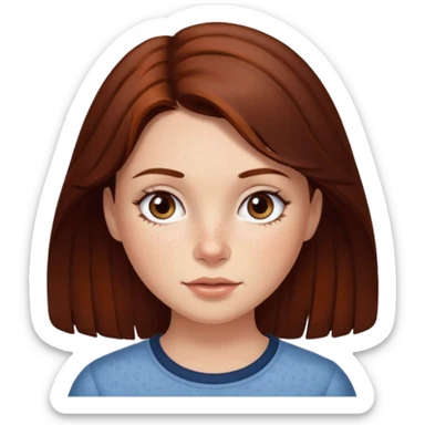 Auburn dark brown hair girl sticker