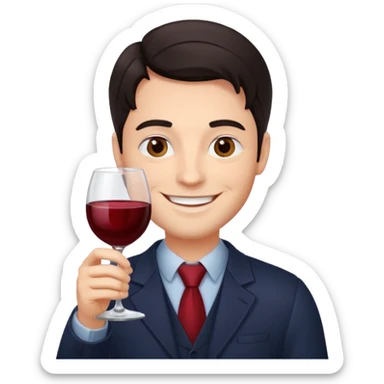 wine expert dark hair man\ sticker