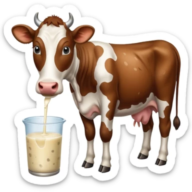 milking cow sticker