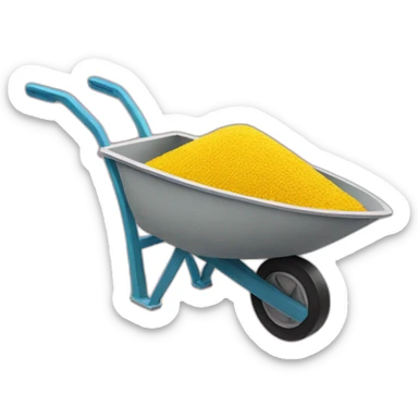 wheelbarrow on a rocket sticker