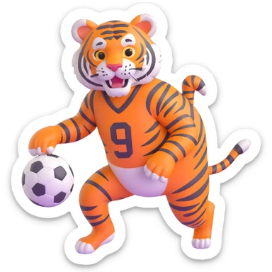 Bengal tiger playing football in Cincinnati sticker