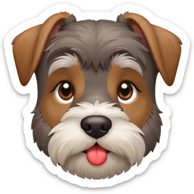 A schnauzer giving a kiss sticker