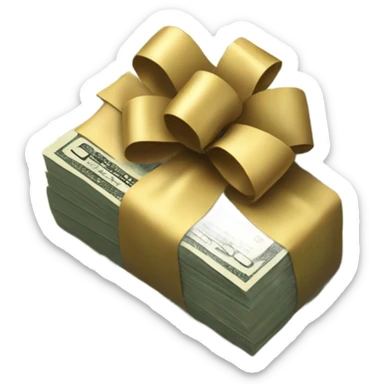 Money with bow sticker