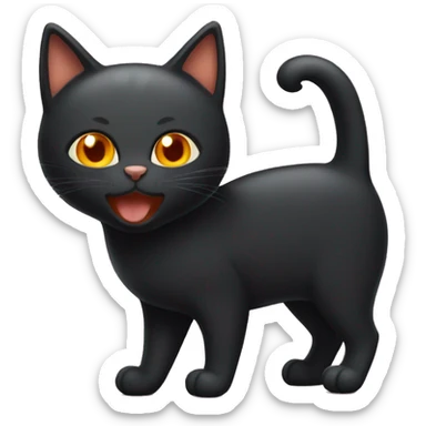 Black Cat and Orange Cat being happy sticker