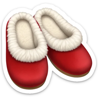 red fluffy slippers sticker