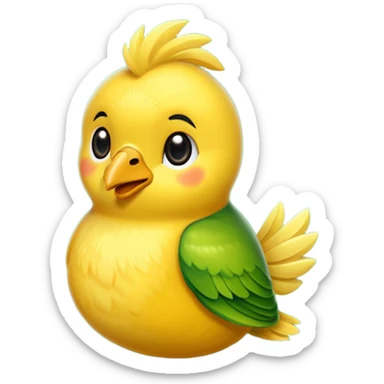 Ararajuba amarela com a ponta da asa verde sticker