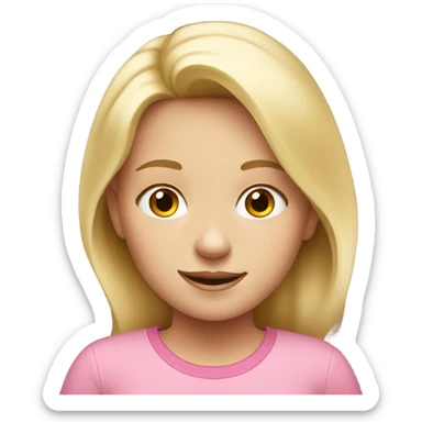 little blonde girl in a pink shirt sticker