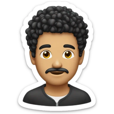 homme noir cheveux frisée sticker