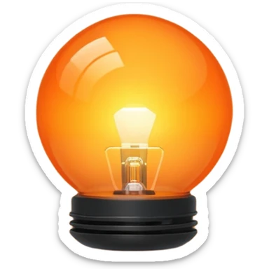 1980s orange lighting lamp sticker
