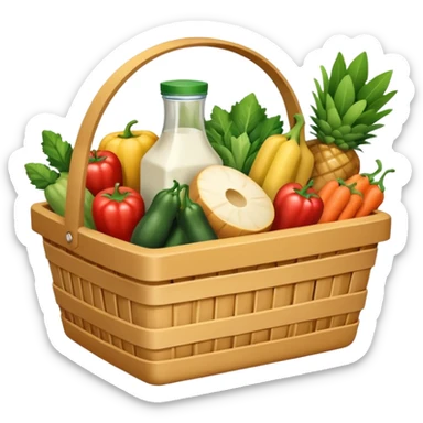 generate an image for grocery products basket excluding vegetables, fruits & dairy products sticker