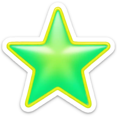 neon yellow star  sticker